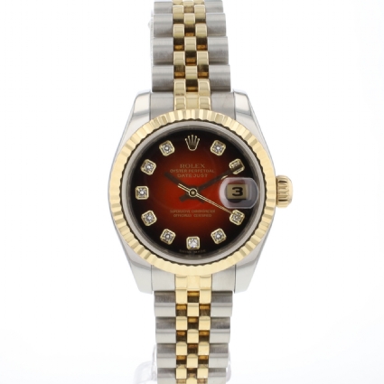 Lady-Datejust 26 Jubilee Steel/Gold Red Vignette Dial