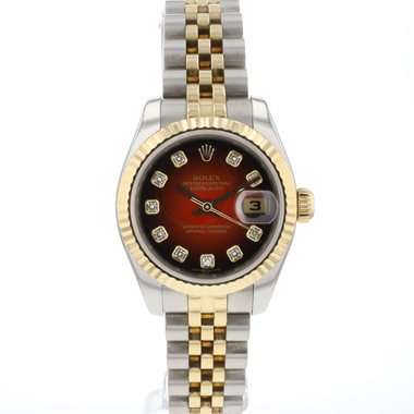 Rolex - Lady-Datejust 26 Jubilee Steel/Gold Red Vignette Dial