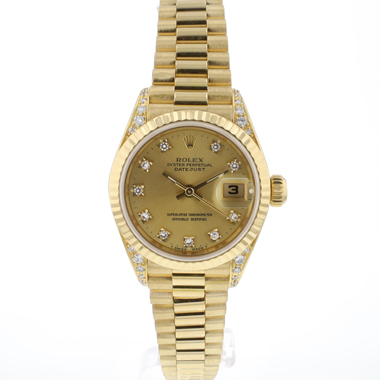 Rolex - Lady-Datejust 26 Yellow Gold Champagne Diamond Dial