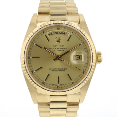 Rolex - Day-Date 36 Yellow Gold Stick Dial