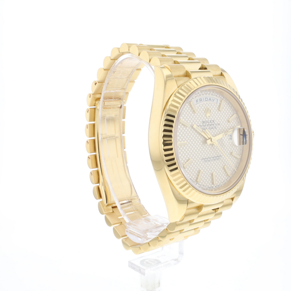 Day-Date 40 Yellow Gold Silver Honey Comb Dial