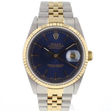 Datejust 36 Steel Gold Jubilee Fluted Blue Dial