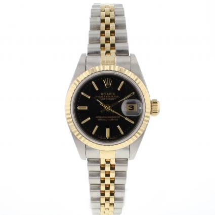 Lady-Datejust 26 Steel/Gold Jubilee Black Dial