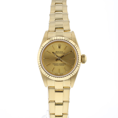 Rolex - Oyster Perpetual  Lady 26 Yellow Gold Champagne Dial