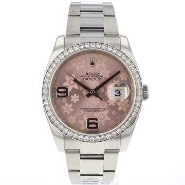 Rolex - Datejust 36 Diamond Bezel Pink Flower Dial