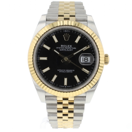 Datejust 41 Steel Gold Jubilee Black Dial