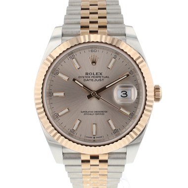 Rolex - Datejust 41 Jubilee Steel / Everose Sunburst Dial NEW '22