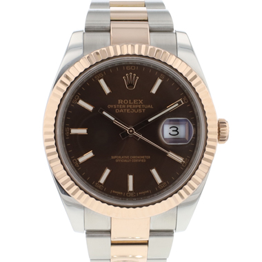 Rolex - Datejust 41 Oyster Steel / Everose Choco Dial