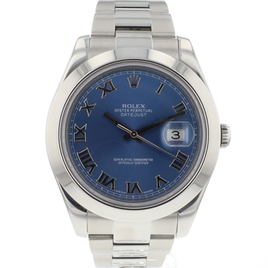Rolex - Datejust II Steel Azzurro Blue Roman Dial