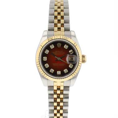 Rolex - Lady-Datejust 26 Jubilee Steel/Gold Red Vignette Dial