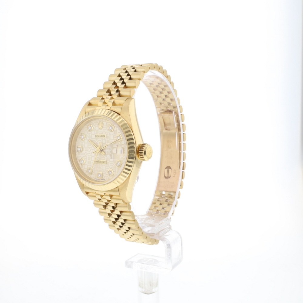 Lady-Datejust 26 Yellow Gold Super Jubilee Factory Logo Diamond Dial