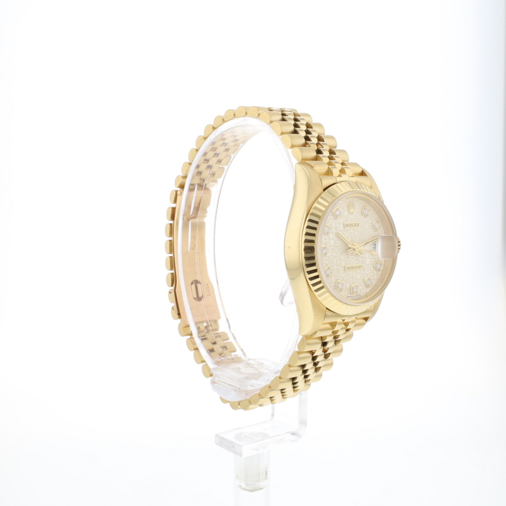 Lady-Datejust 26 Yellow Gold Super Jubilee Factory Logo Diamond Dial