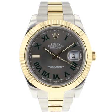 Rolex - Datejust II Gold/Steel Fluted Wimbledon Dial