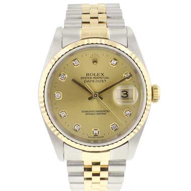 Rolex - Datejust 36 Steel/Gold Champagne Diamond Dial