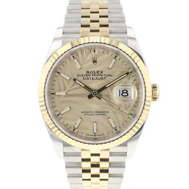 Rolex - Datejust 36 Steel Gold Jubilee Palm Motif Dial