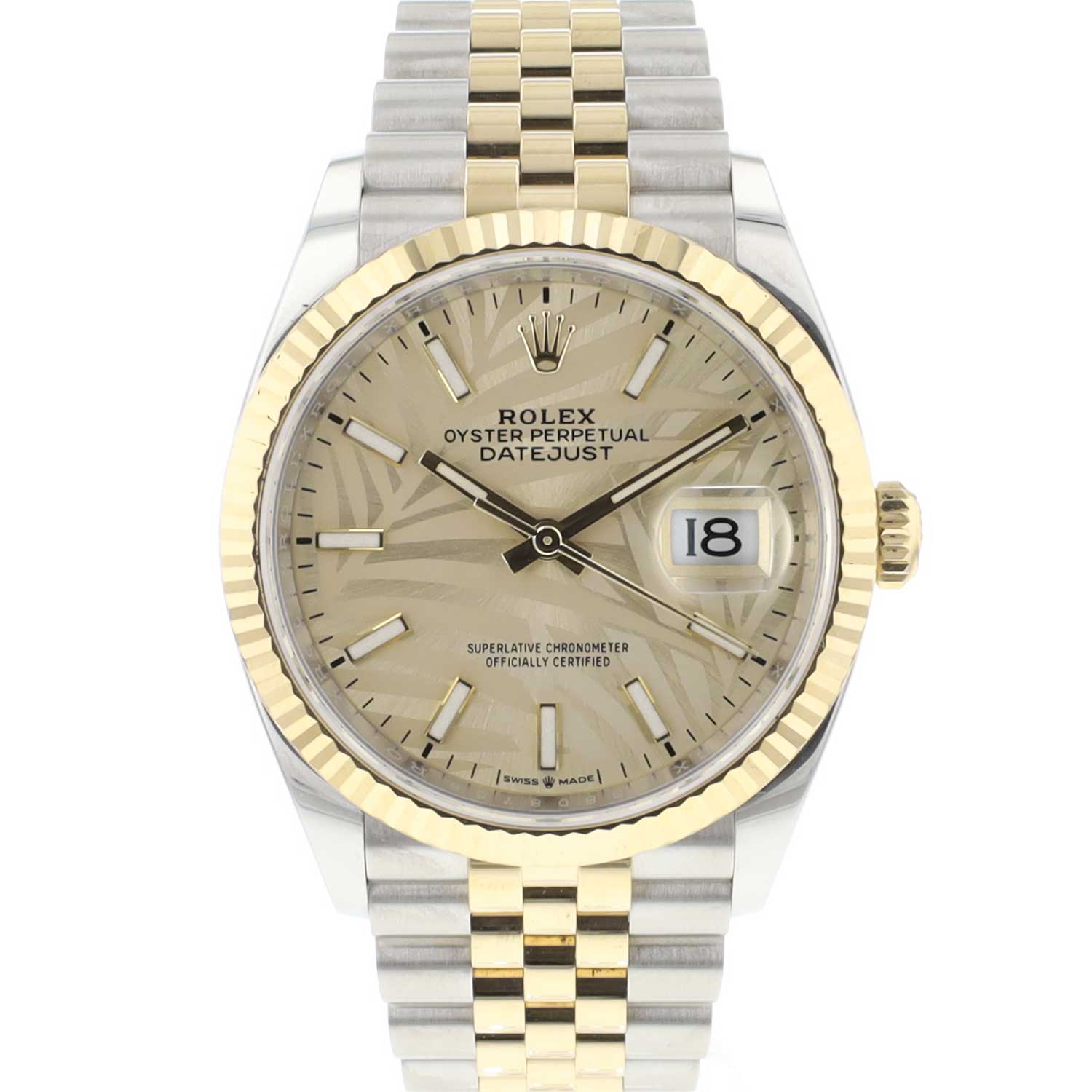 Datejust 36 Steel Gold Jubilee Palm Motif Dial