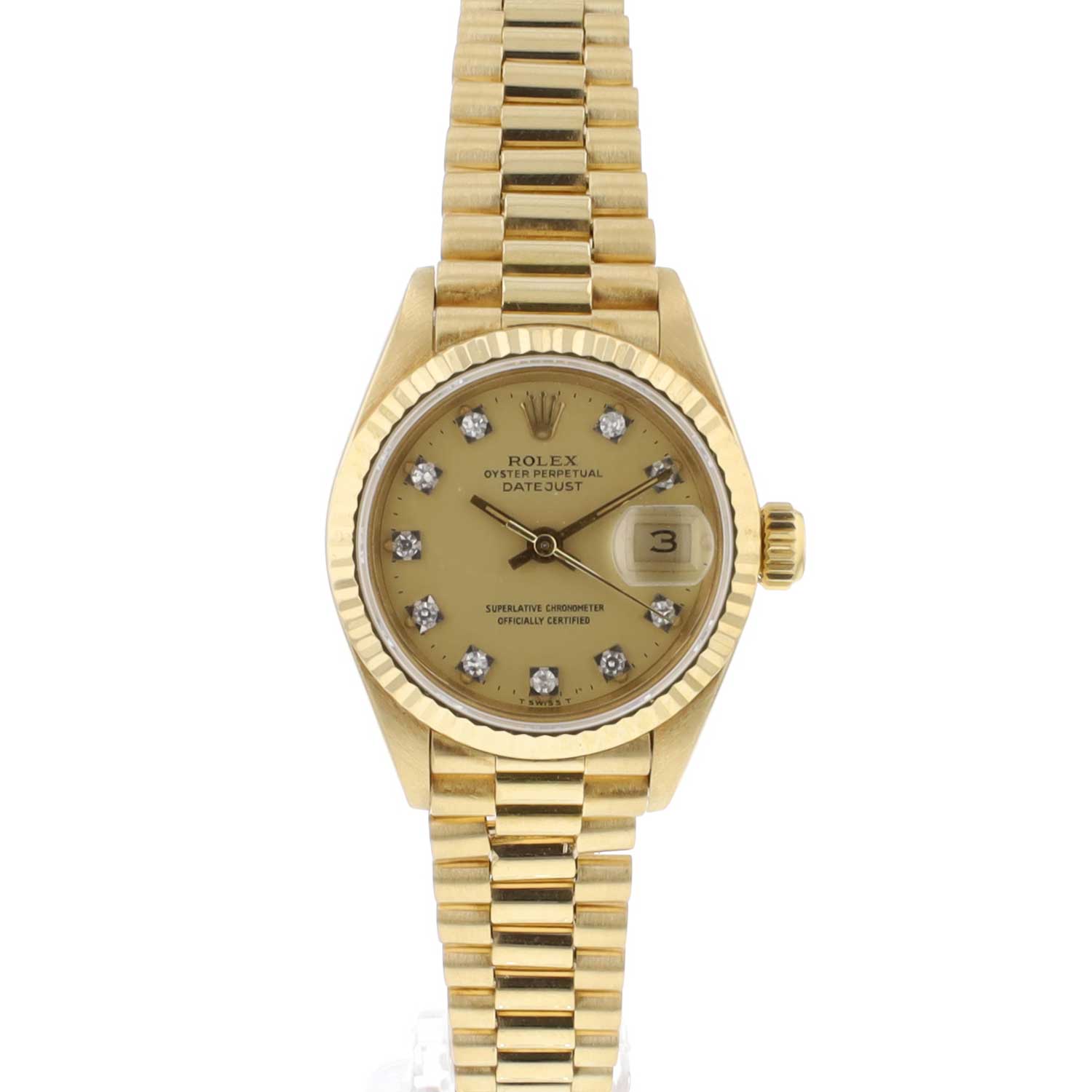 Lady-Datejust 26 Yellow Gold Factory Diamond Dial