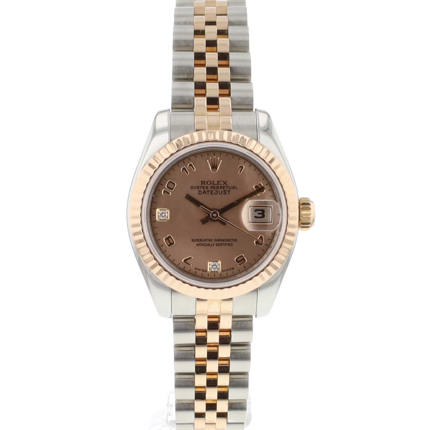 Lady-Datejust 26 Steel/Everose Jubilee Pink MOP Arab Dial