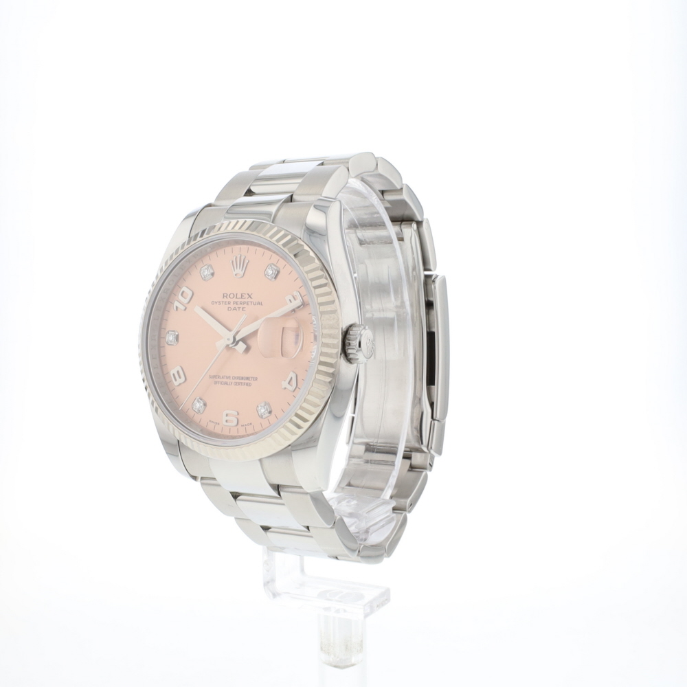 Date 34 Oyster Fluted Pink Diamond Dial
