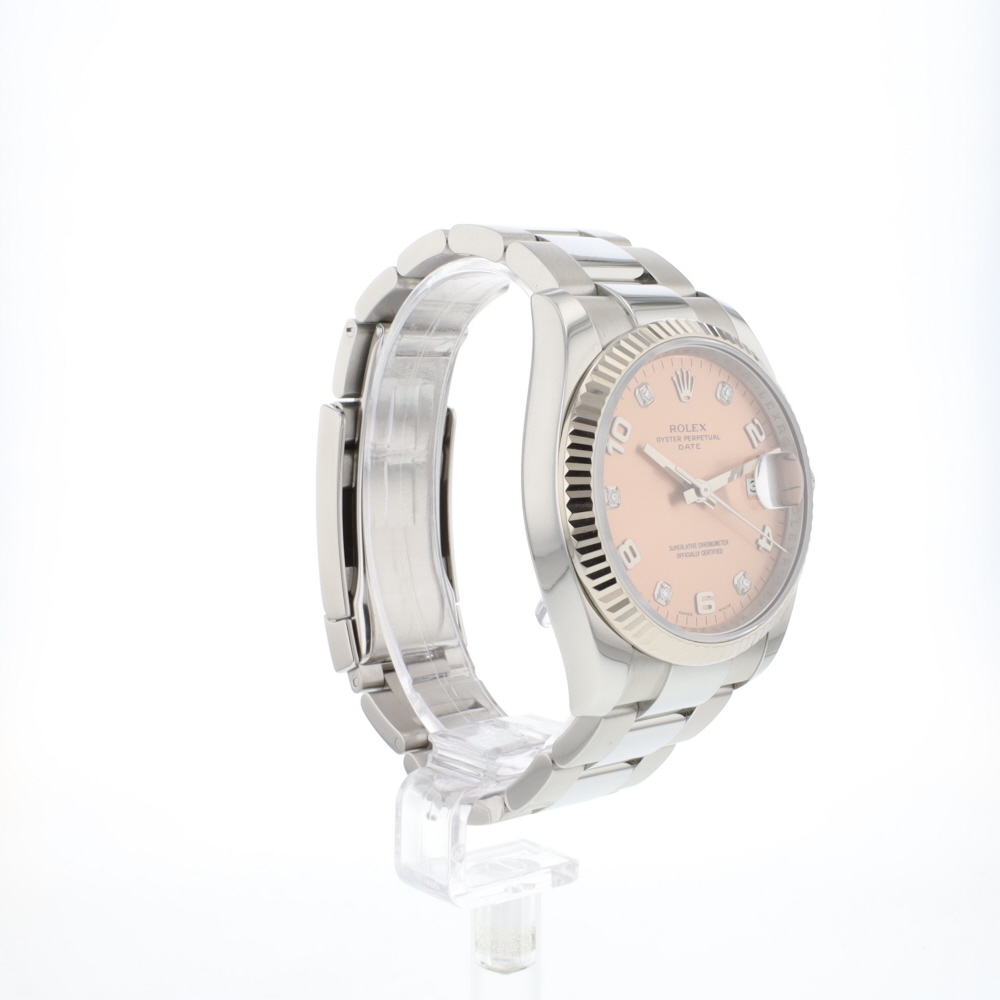 Date 34 Oyster Fluted Pink Diamond Dial