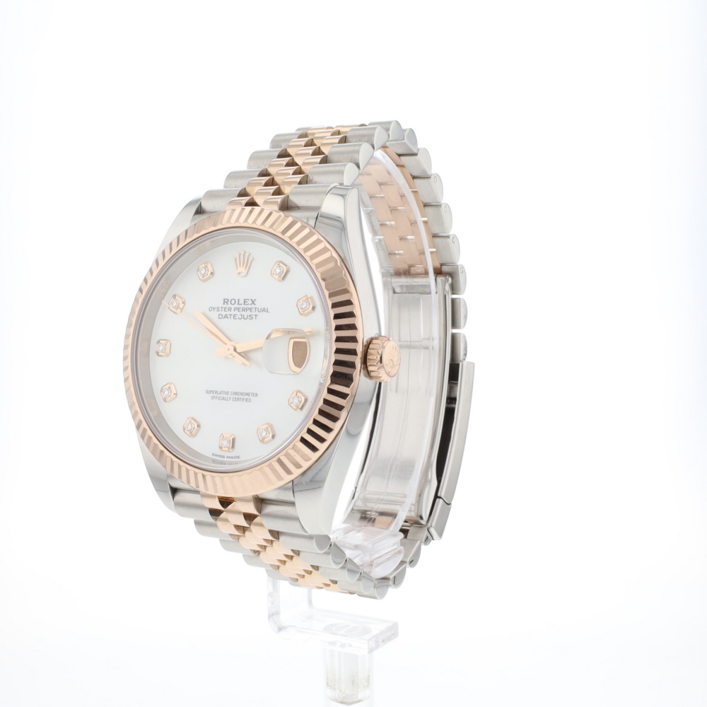 Datejust 41 Steel/Everose Gold Fluted Jubilee Diamond MOP Dial