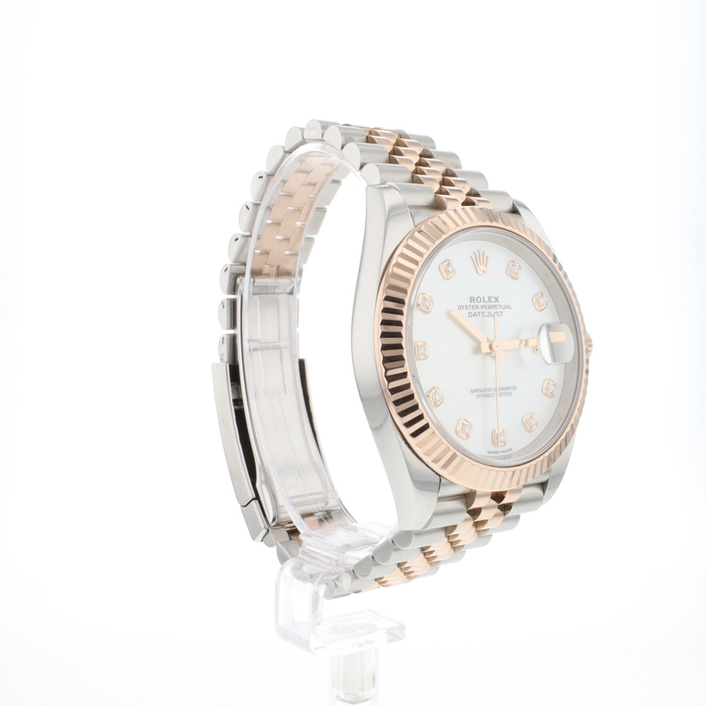 Datejust 41 Steel/Everose Gold Fluted Jubilee Diamond MOP Dial