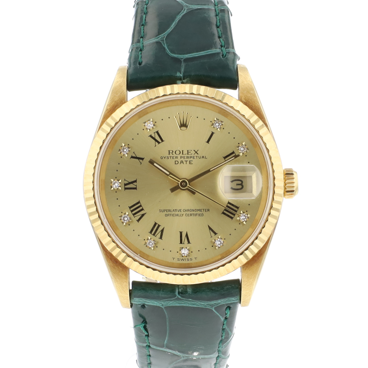 Date 34 Diamond Champagne Buckley Dial
