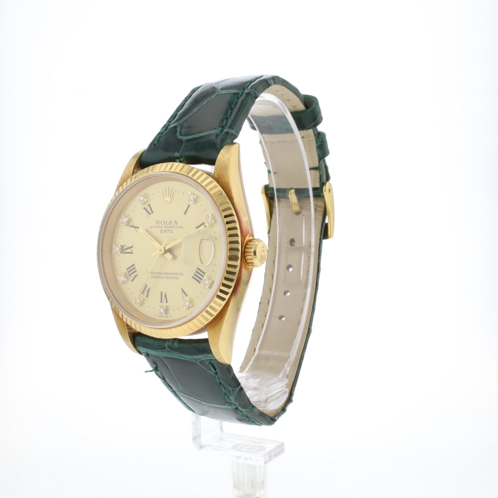 Date 34 Diamond Champagne Buckley Dial