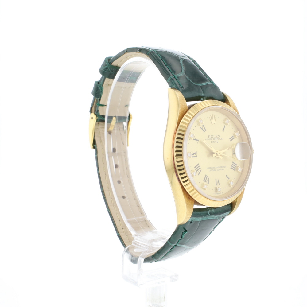 Date 34 Diamond Champagne Buckley Dial