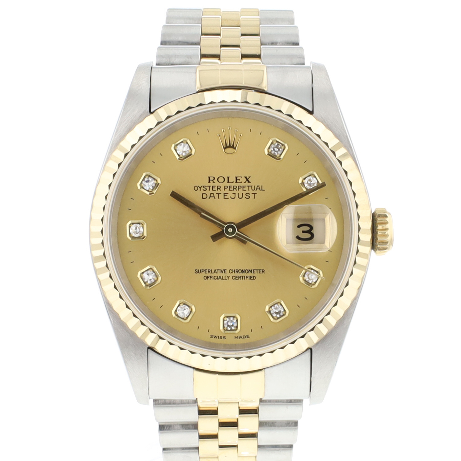 Datejust 36 Steel/Gold Jubilee Champagne Diamond Dial