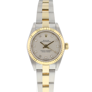 Rolex - Oyster Perpetual 26 Gold/Steel Oyster Silver Diamond Dial