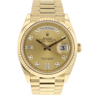 Rolex - Day-Date 36 Yellow Gold Champagne Diamond Dial
