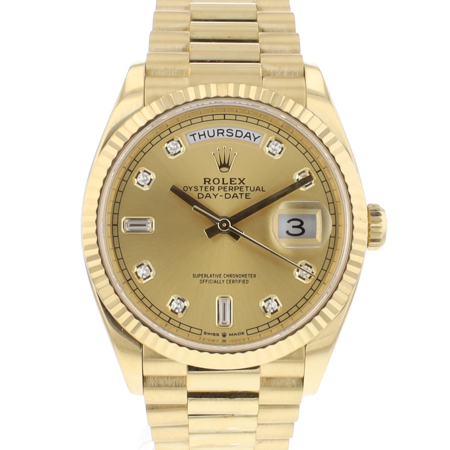 Day-Date 36 Yellow Gold Champagne Diamond Dial