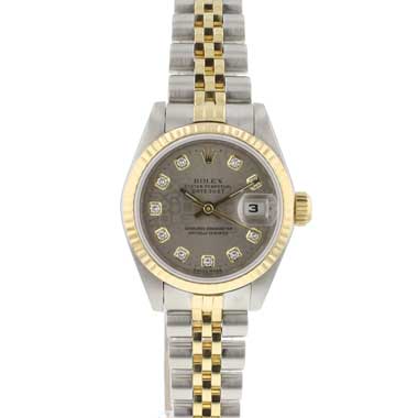 Rolex - Lady-Datejust 26 Steel/Gold Silver Logo Diamond Dial