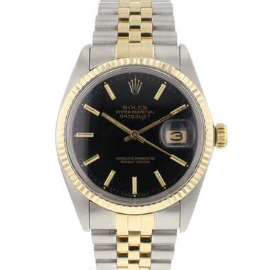 Rolex - Datejust 36 Jubilee Gold/Steel Black Tapestry Dial