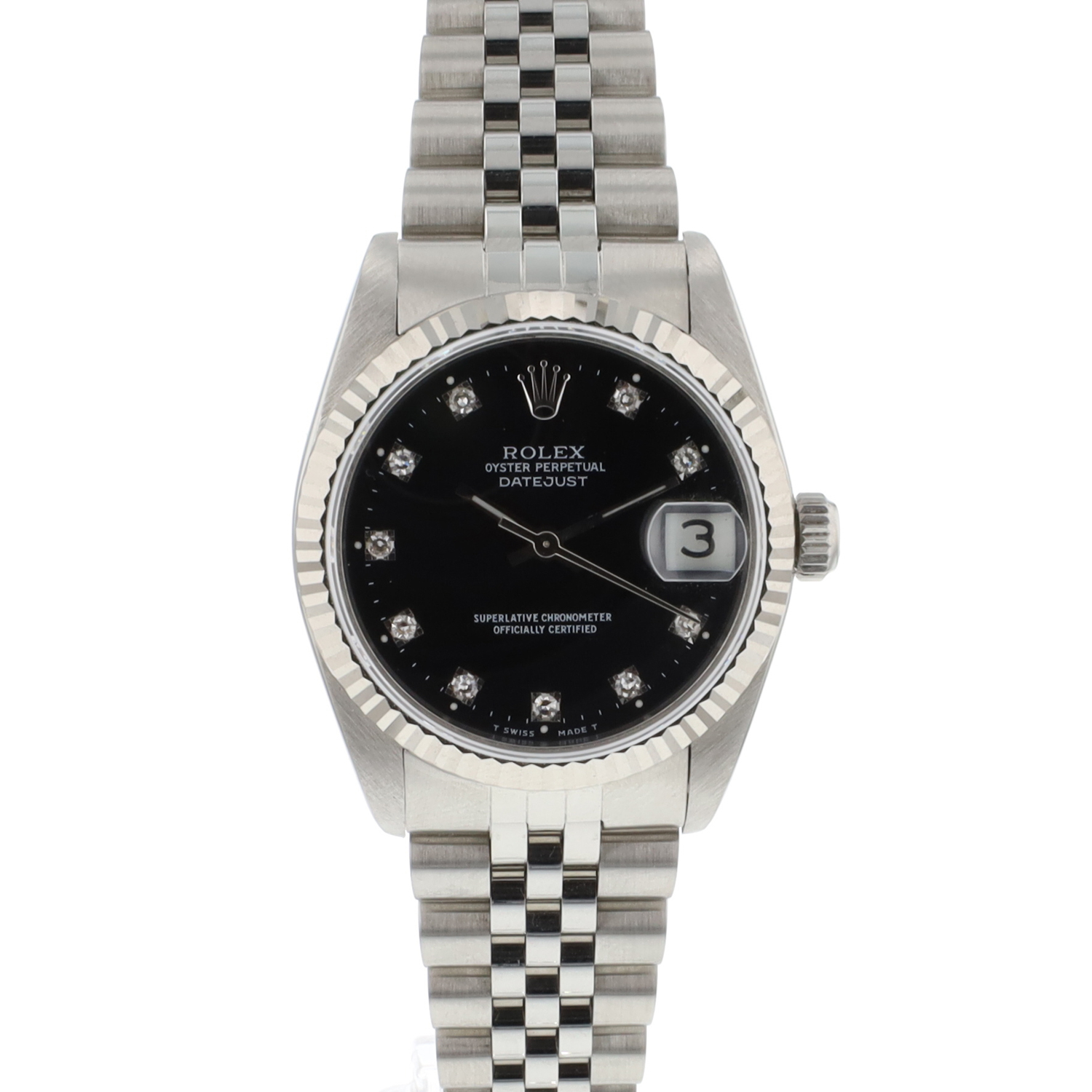 Datejust 31MM Jubilee Fluted Black Diamond Dial