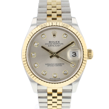 Rolex - Datejust 31 Steel Gold Jubilee Fluted Silver Diamond Dial