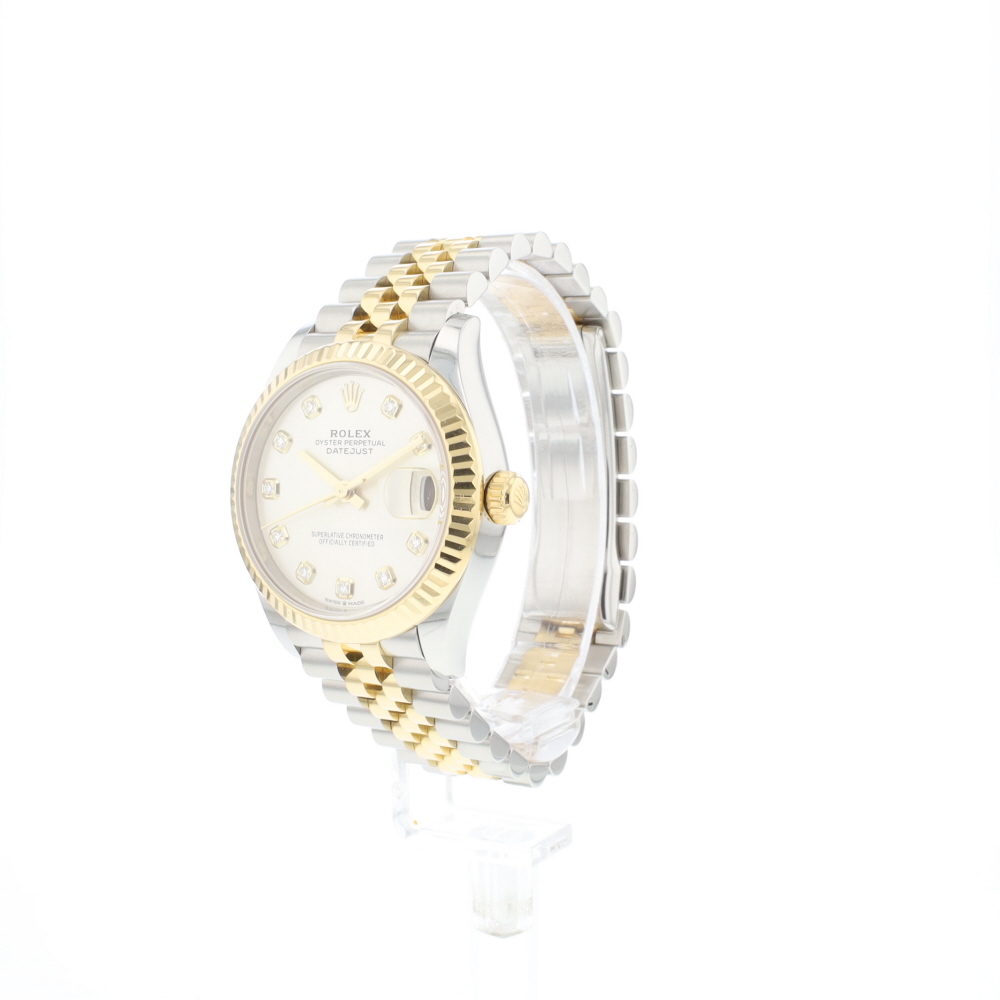 Datejust 31 Steel Gold Jubilee Fluted Silver Diamond Dial
