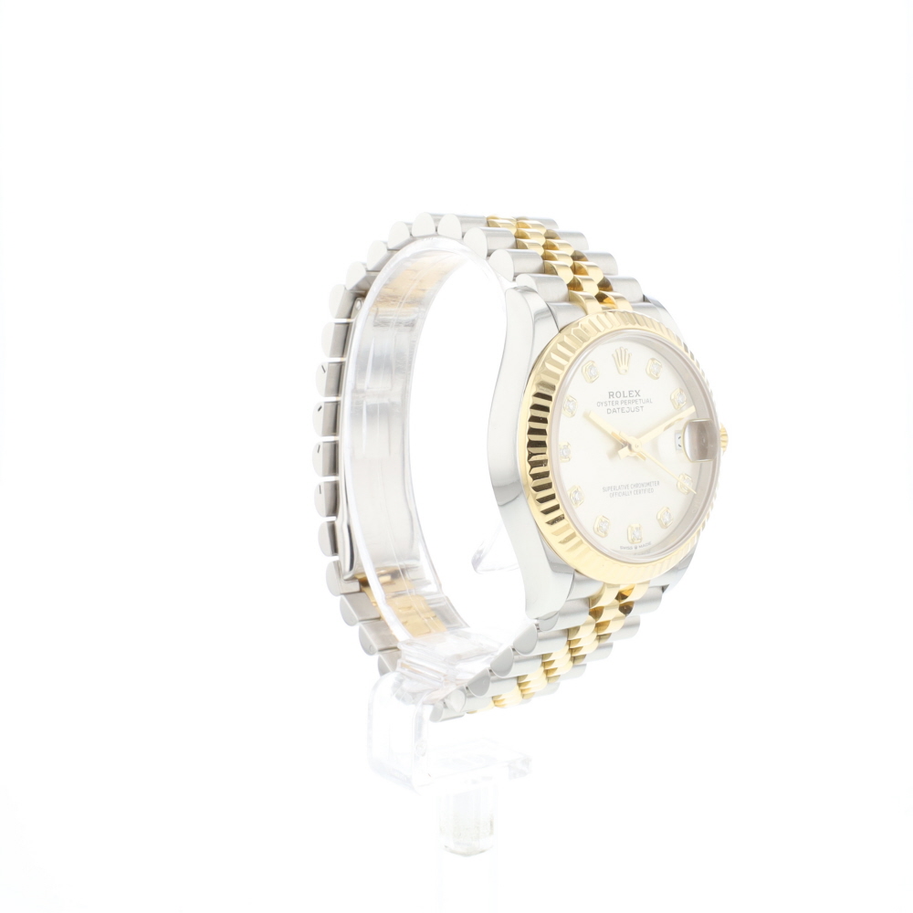 Datejust 31 Steel Gold Jubilee Fluted Silver Diamond Dial