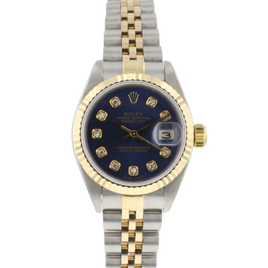 Rolex - Lady-Datejust 26 Steel/Gold Blue Diamond Dial