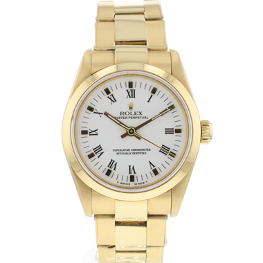 Rolex - Oyster Perpetual 31 Yellow Gold White Roman Dial