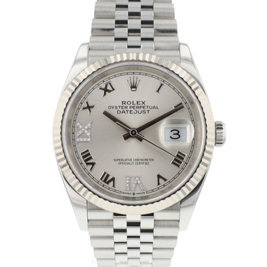 Rolex - Datejust 36 Roman Diamond Silver Dial