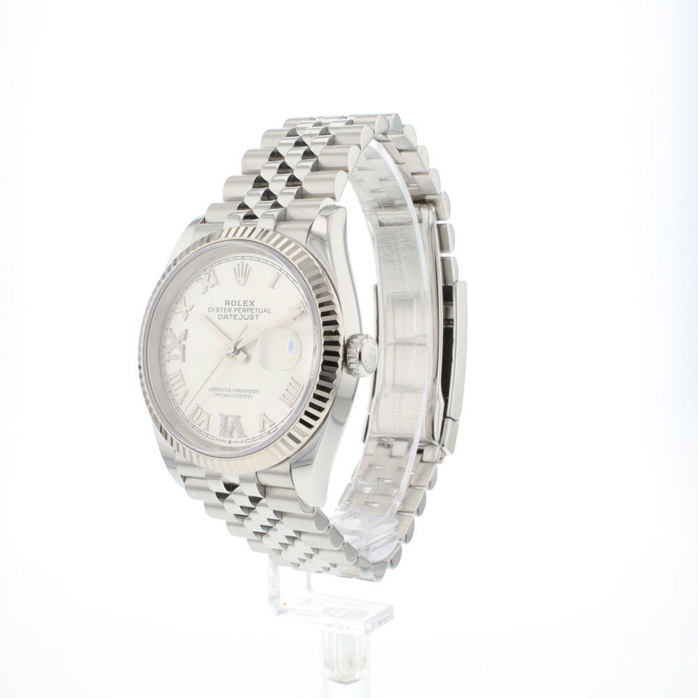 Datejust 36 Fluted Roman Diamond Silver Dial