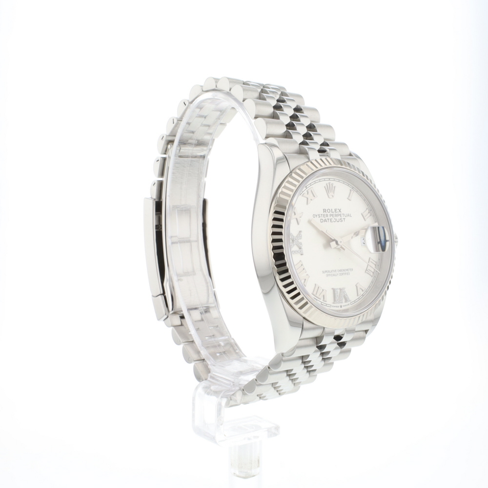 Datejust 36 Fluted Roman Diamond Silver Dial