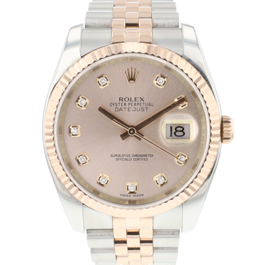 Rolex - Datejust 36 Steel/Everose Jubilee Sundust Diamond Dial