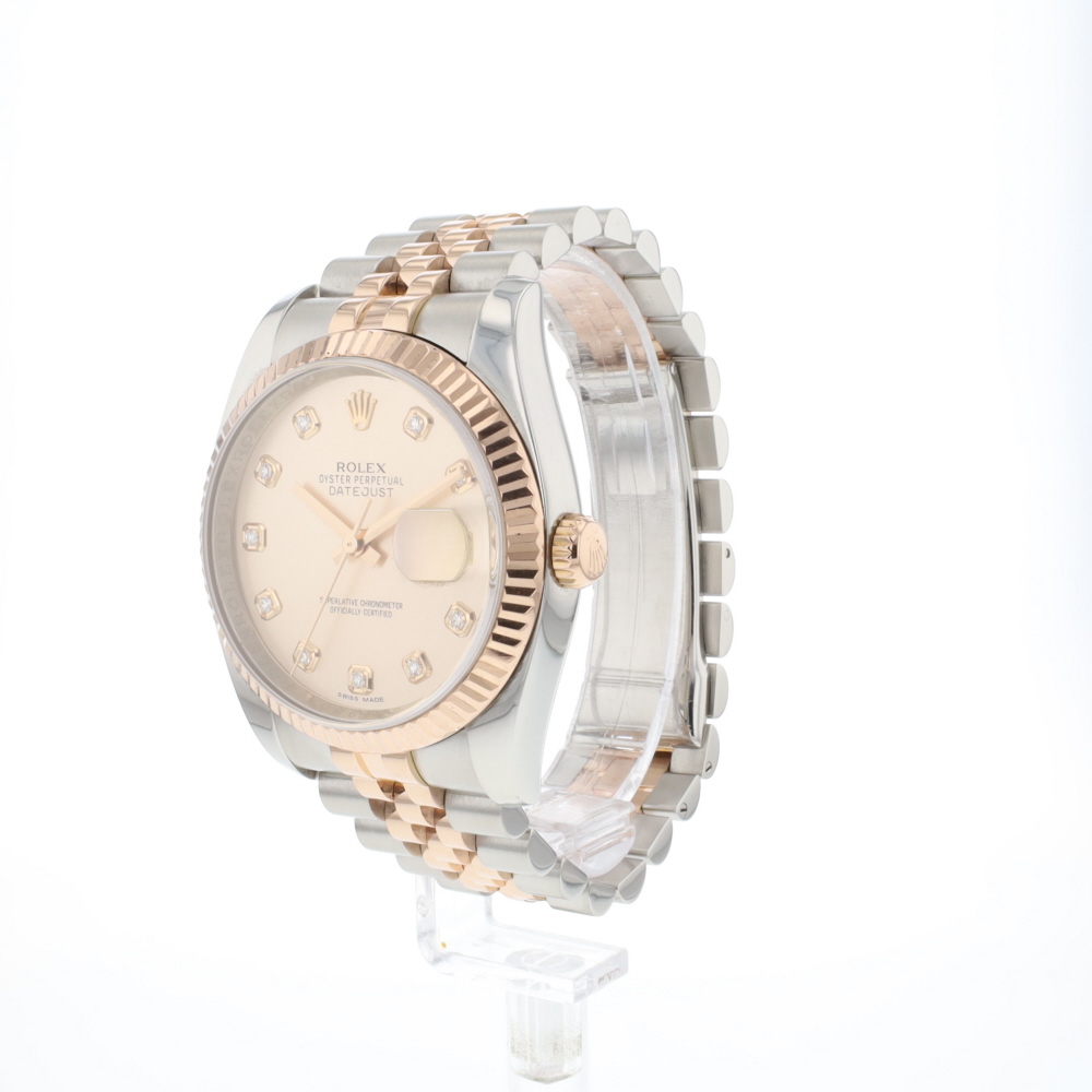 Datejust 36 Steel/Everose Jubilee Sundust Diamond Dial