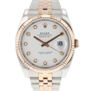 Rolex - Datejust 36 Steel/Everose Jubilee White Diamond Dial