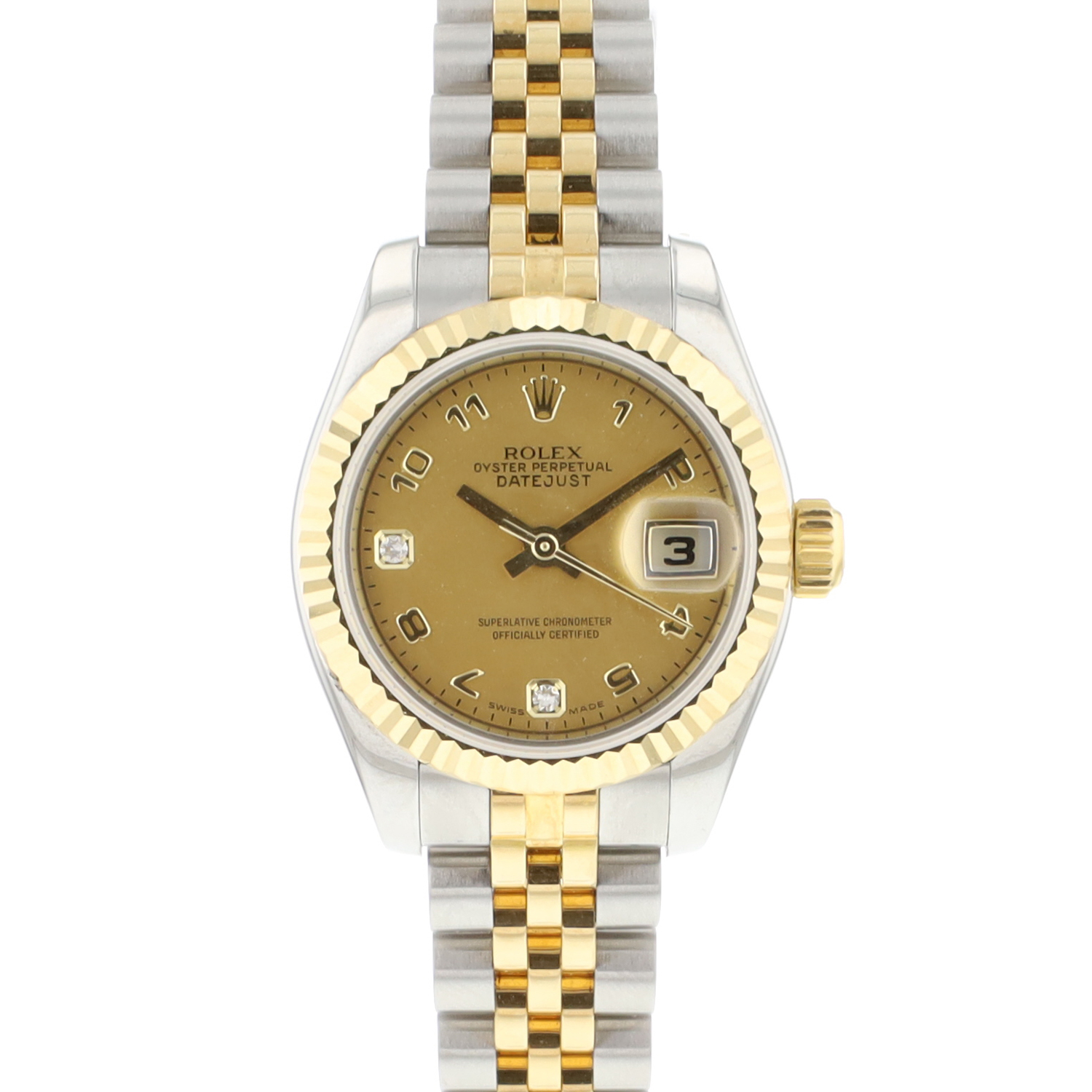 Lady-Datejust 26 Jubilee Steel/Gold Arabic Golddust Diamond Dial
