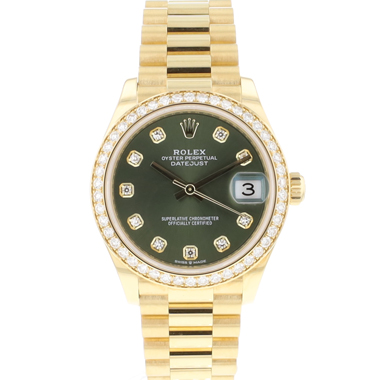 Rolex - Datejust Midsize 31 Olive Green Diamond Dial