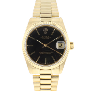 Rolex - Datejust 31 Midsize Yellow Gold President Black Dial